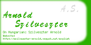 arnold szilveszter business card